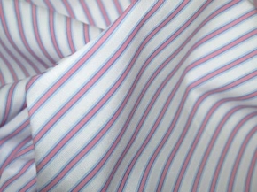 Cotton, stripes in rose and bleu
