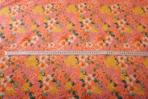Baumwolle - florales Muster auf rosa