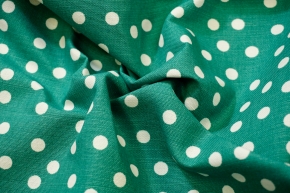 Cotton - polka dots on mint