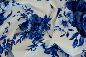 Baumwolle - Blüten in blau