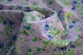 Cotton, floral on lilac