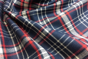 Cotton flannel - check, blue/red