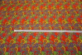 Cotton - colorful motif on red