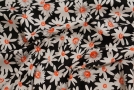 Baumwollstretch - Blumen auf schwarz