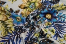 Baumwollstretch - blauer Floralprint