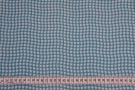 Cotton stretch - white with turquoise