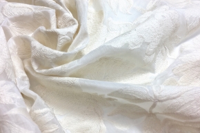 Silk batiste with embroidery, cream