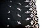 Viscose blend with embroidered scalloped edge