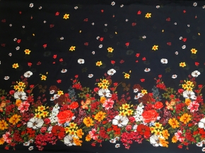 panel - jacquard, red-yellow flowers