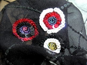 Sequin embroidered silk chiffon