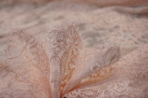 remnants, filigree heavy corded lace - peach