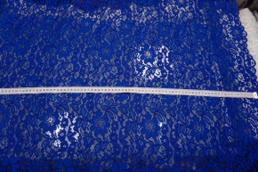Webspitze - florales Muster, königsblau