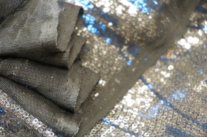 Sequins - silver/royal blue