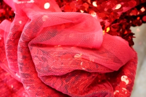 Sequins - red on fuchsia