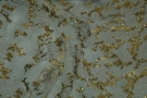 Gimpenspitze mit Pailletten - mint/gold