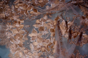 floral tulle lace - bronze