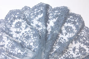 embroidered lace - smoky blue
