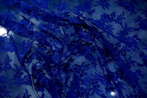 florale Gimpenspitze - königsblau
