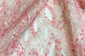 bestickte Spitze - lachs