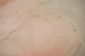 Tulle with rhinestones - pink