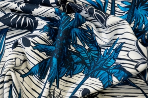 Viscose leaves in blue on white