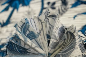 Viscose leaves in blue on white