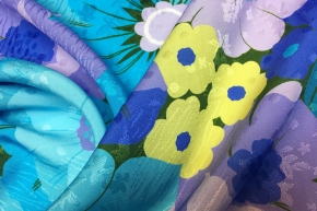 Viskoserapport - große Blüten, blau
