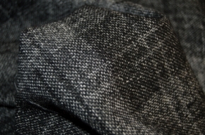 Schurwollmischung - Überkaro in grau