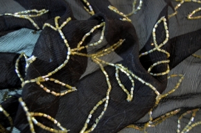 embroidered chiffon - dark brown