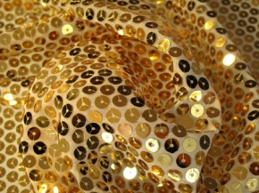 ecrufarbener Tüll mit Paillette in gold