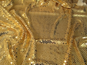 ecrufarbener Tüll mit Paillette in gold